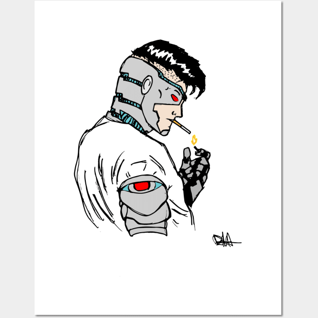 Cyborg Greaser Wall Art by kodyart101